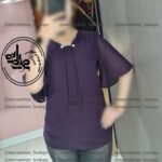 آستین کلوش آبی کاربنی