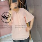 آستین کلوش آبی کاربنی