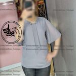 آستین کلوش آبی کاربنی