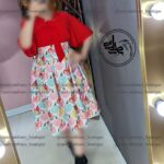 آستین کلوش آبی کاربنی