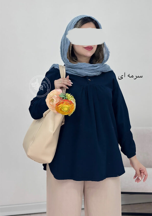 مانتو-لینن-ایفوریا-چهار-سرمه-ای