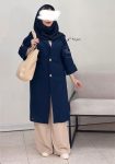 مانتو-لینن-بلند-پسته-ای