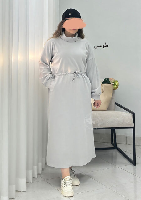 پیراهن-یقه-اسکی-دو-طوسی