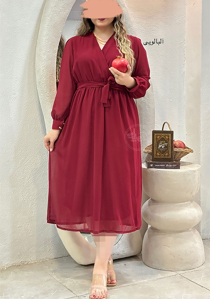 پیراهن-حریر-سلنا-دو-آلبالویی پیراهن-حریر-سلنا-دو-آلبالویی