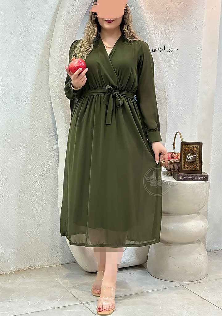 پیراهن-حریر-سلنا-دو-سبز-لجنی پیراهن-حریر-سلنا-دو-سبز-لجنی