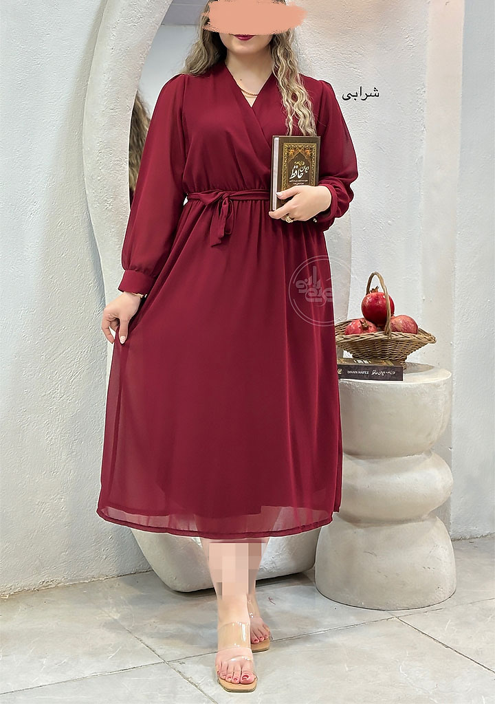 پیراهن-حریر-سلنا-دو-شرابی پیراهن-حریر-سلنا-دو-شرابی