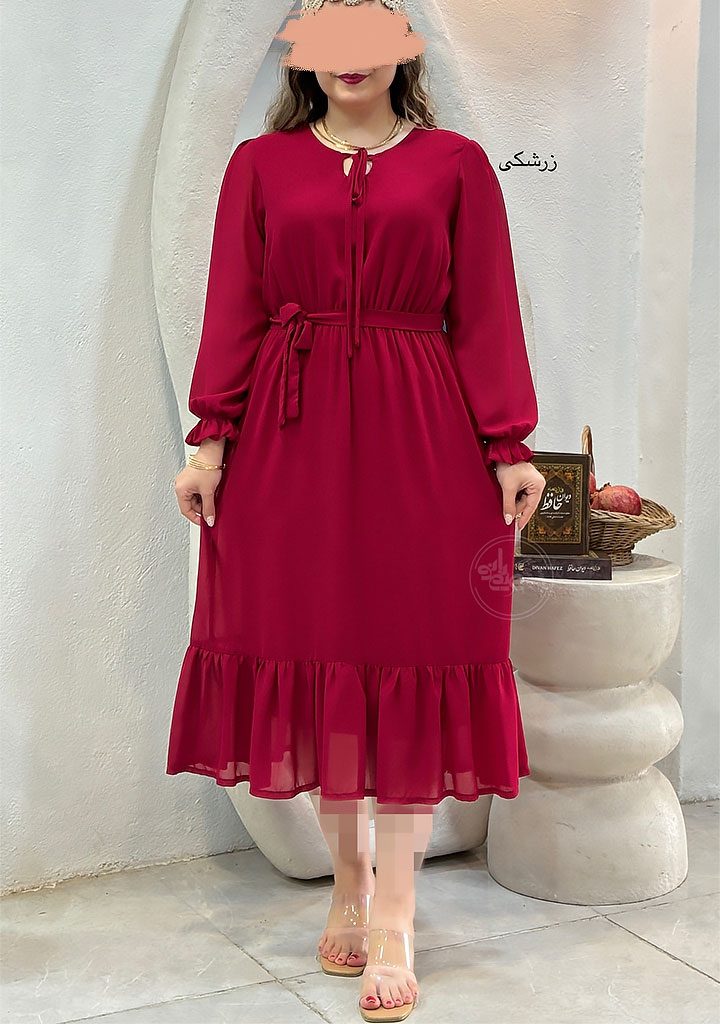 پیراهن-حریر-هیلدا-زرشکی پیراهن-حریر-هیلدا-زرشکی