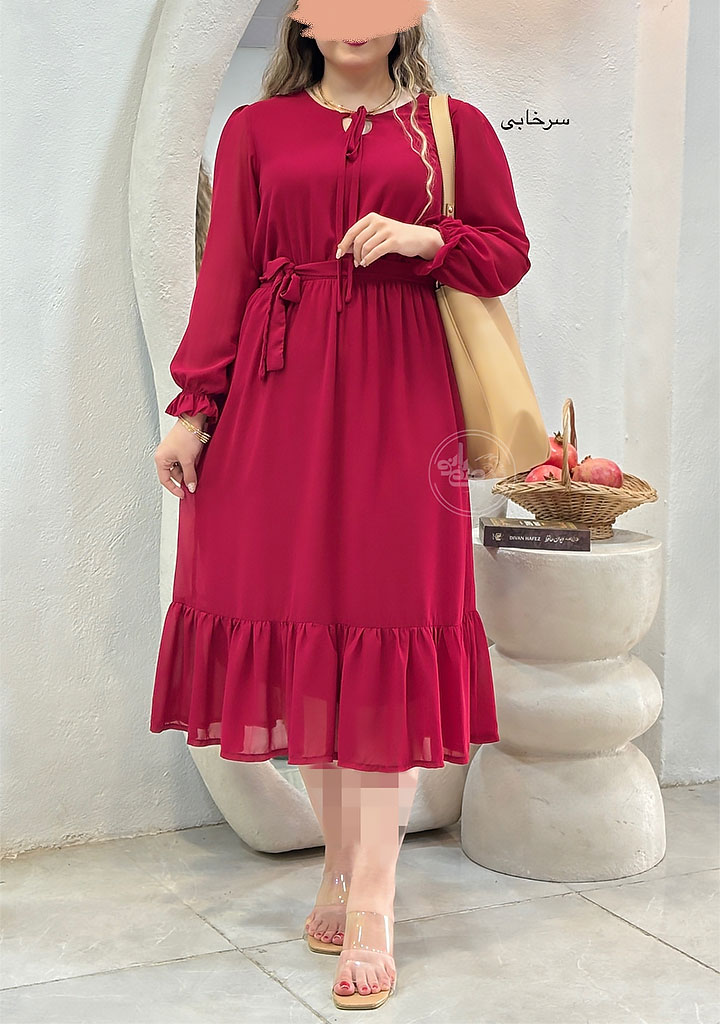 پیراهن-حریر-هیلدا-سرخابی پیراهن-حریر-هیلدا-سرخابی