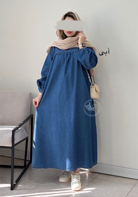 پیراهن-مانتویی-جین-سه-آبی