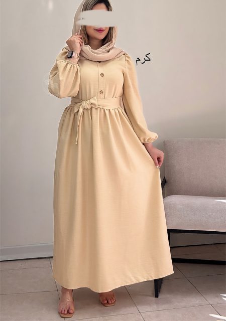 پیراهن-ماکسی-ارغوان-کرم