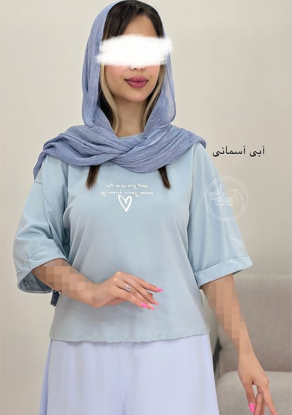 تیشرت-کراپ-قلب-آبی-آسمانی