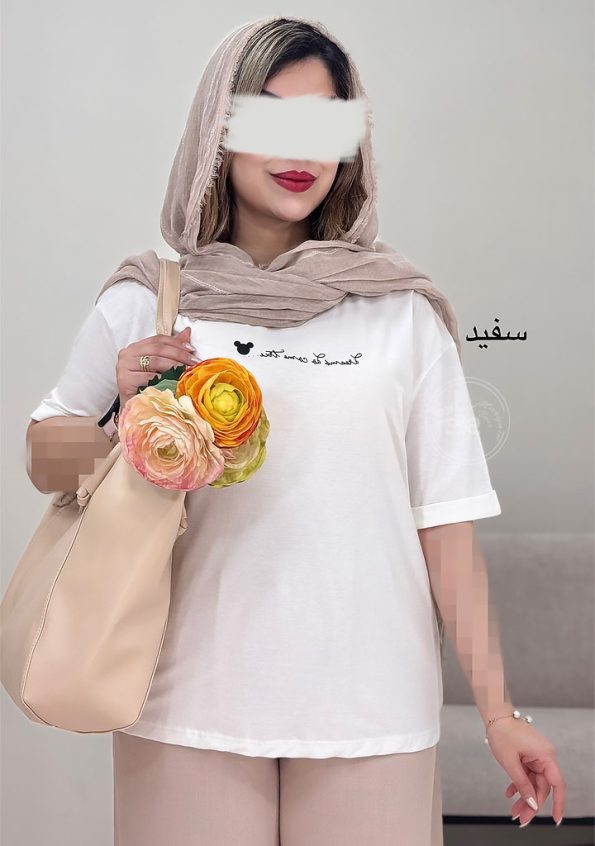 تیشرت-کراپ-میکی-سفید