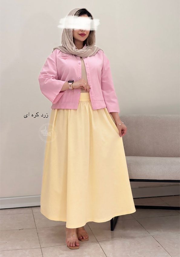 دامن-پاستیلی-زرد-کره-ای