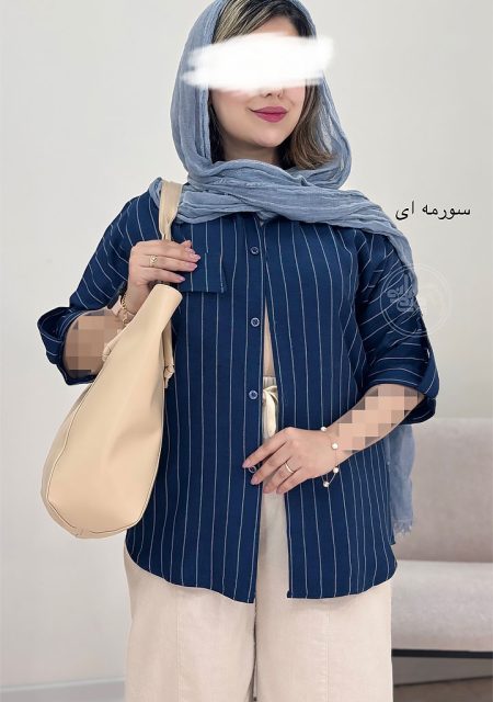 شومیز-دلارام-سرمه-ای