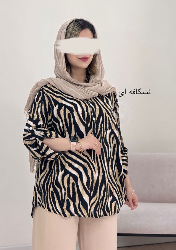 شومیز-پلنگی-نسکافه-ای