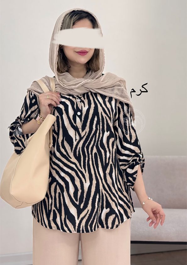 شومیز-پلنگی-کرم
