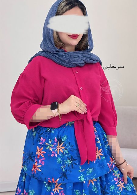 شومیز-گره-ای-سرخابی