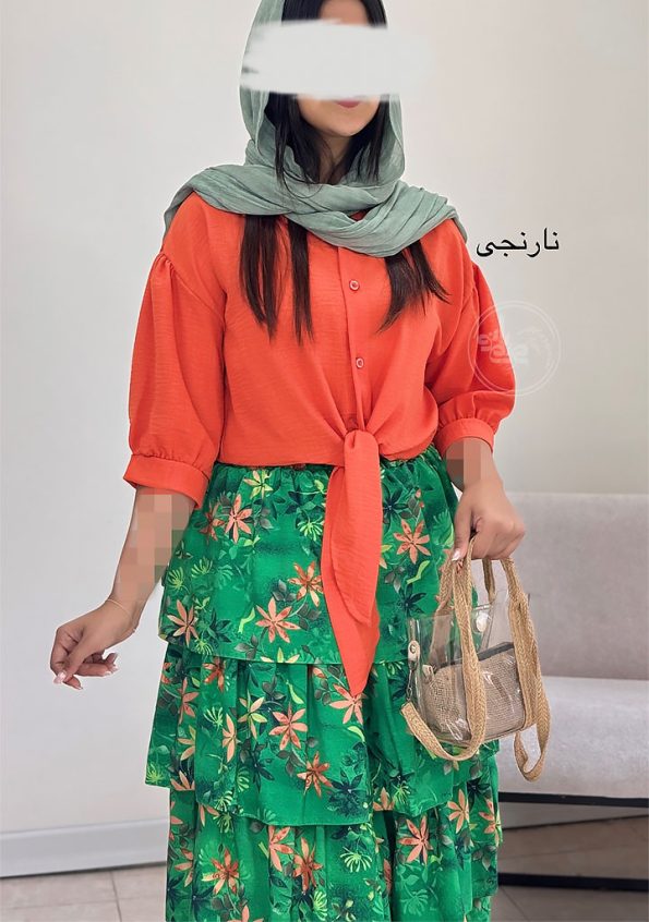 شومیز-گره-ای-نارنجی