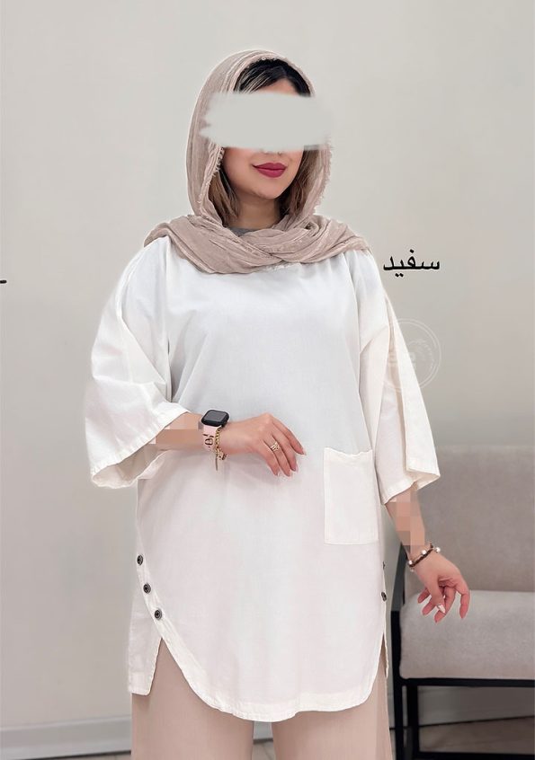 مانتو-لینن-سارا-سفید