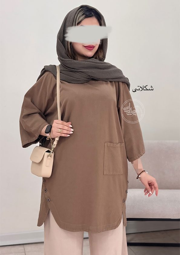مانتو-لینن-سارا-شکلاتی