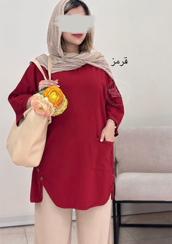 مانتو-لینن-سارا-قرمز