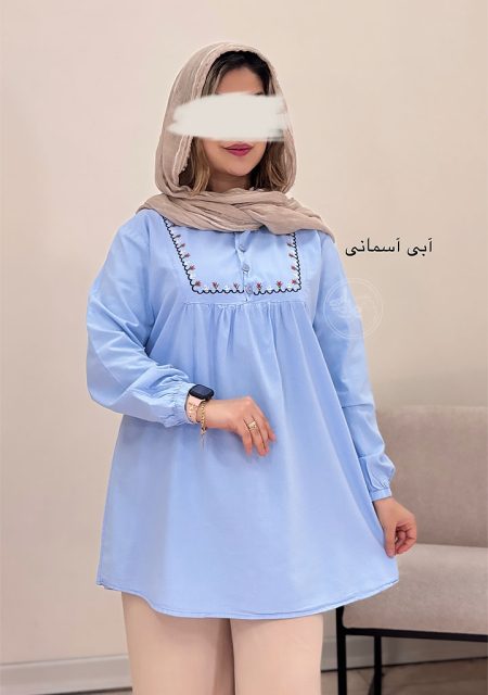 مانتو-گلدوزی-ماهلین-آبی-آسمانی