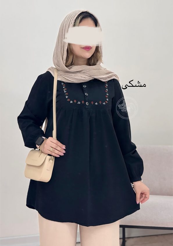 مانتو-گلدوزی-ماهلین-مشکی