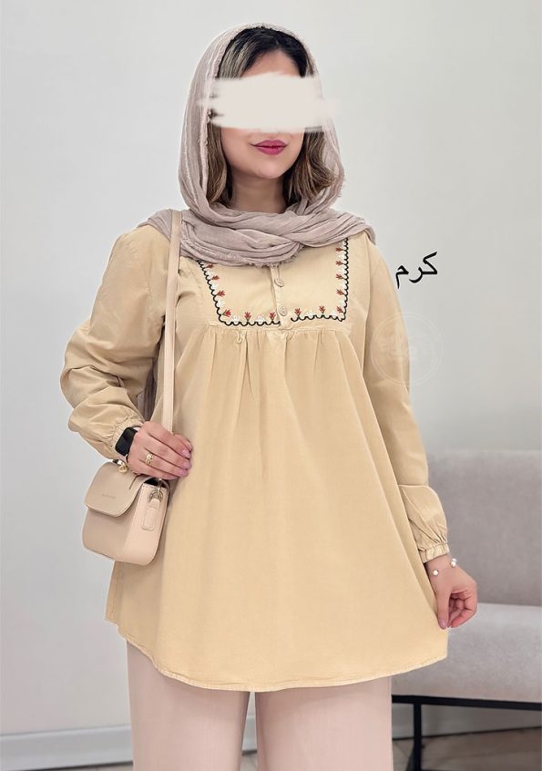 مانتو-گلدوزی-ماهلین-کرم