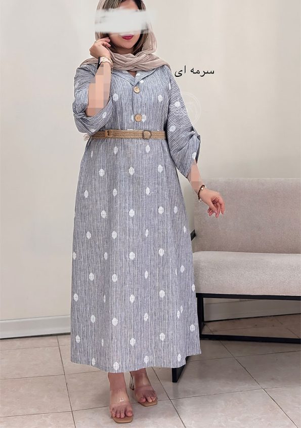 پیراهن-آیناز-سرمه-ای