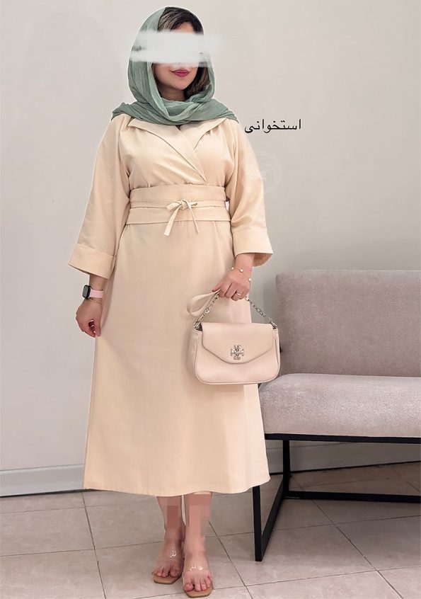 پیراهن-مانتویی-ساناز-استخوانی