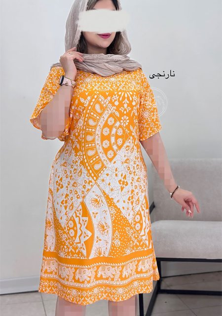 پیراهن-نخی-لنا-نارنجی