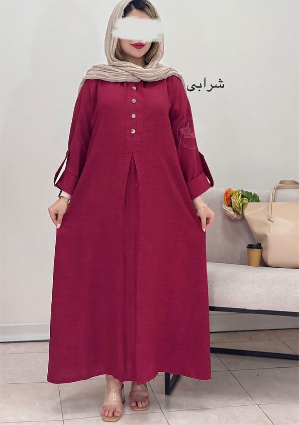 پیراهن-کفتان-مینو-شرابی