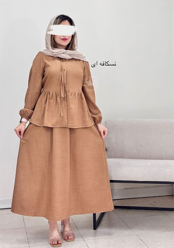ست-شومیز-و-دامن-دیبا-نسکافه-ای