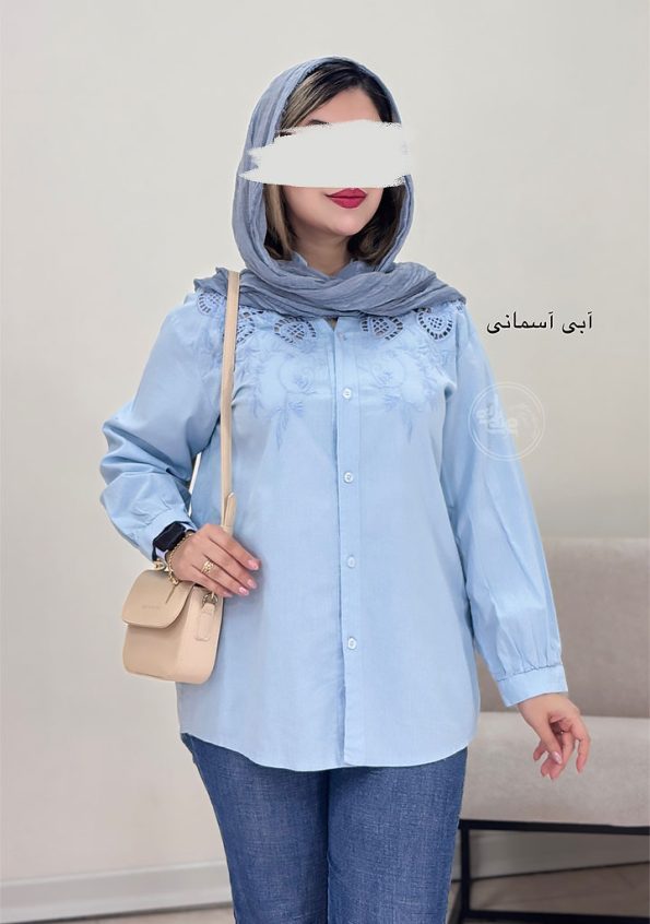 مانتو-لینن-سنا-آبی-آسمانی