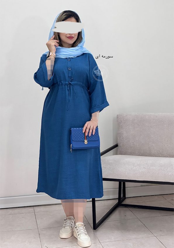 پیراهن-نیلوفر-سرمه-ای