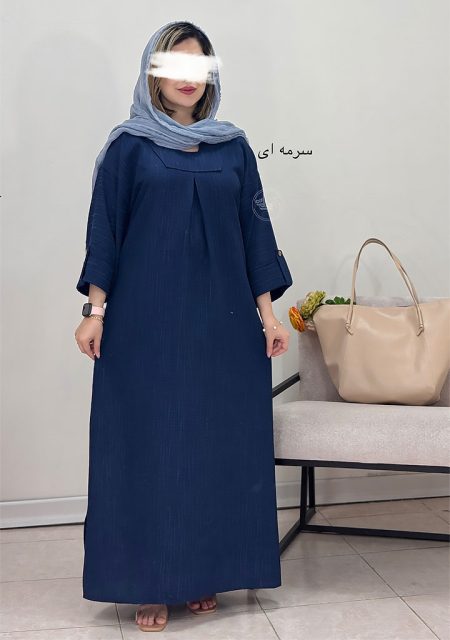پیراهن-کفتان-نازلی-سرمه-ای