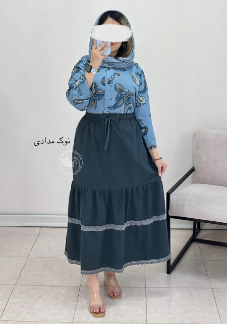 دامن-لینن-لوسیا-نوک-مدادی