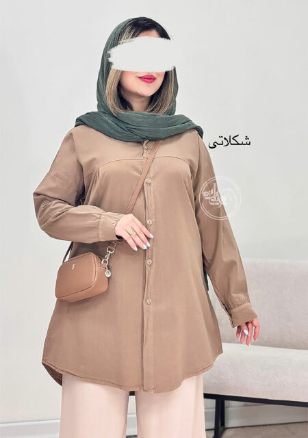 مانتو-لینن-سروناز-شکلاتی