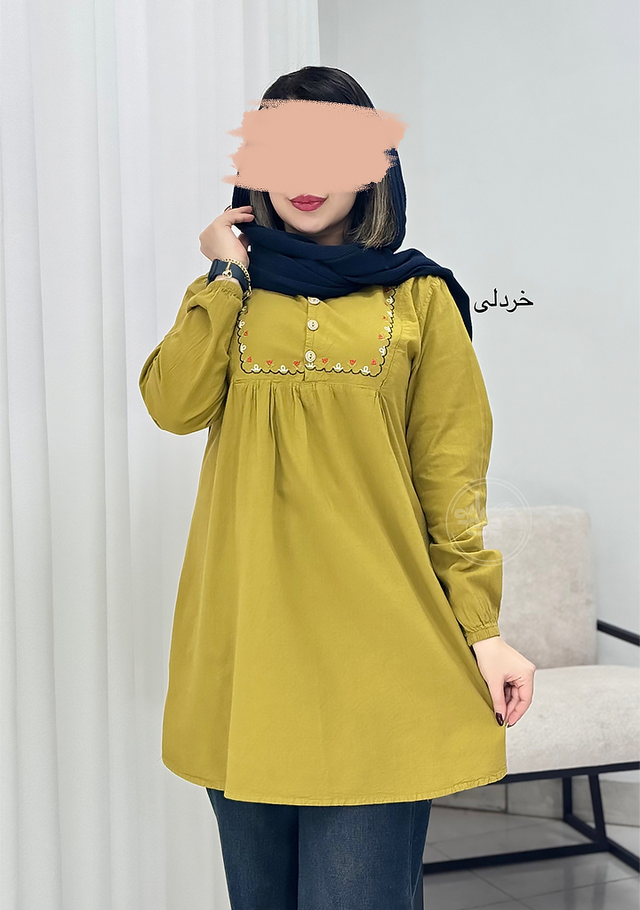 مانتو-گلدوزی-ماهلین-سه-خردلی مانتو-گلدوزی-ماهلین-سه-خردلی