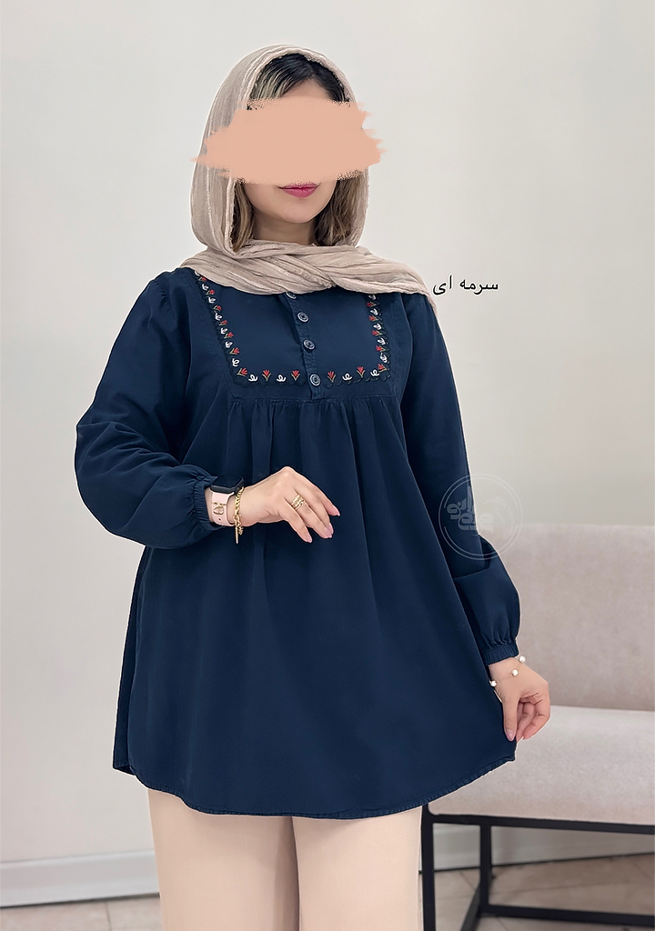 مانتو-گلدوزی-ماهلین-سه-سرمه-ای مانتو-گلدوزی-ماهلین-سه-سرمه-ای