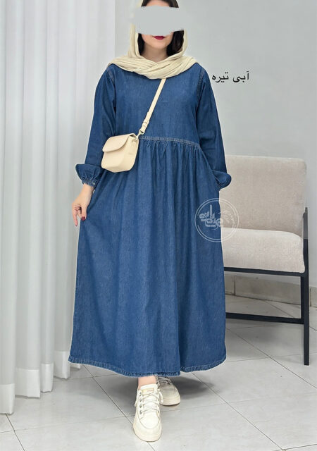 پیراهن-جین-هشت-آبی-تیره