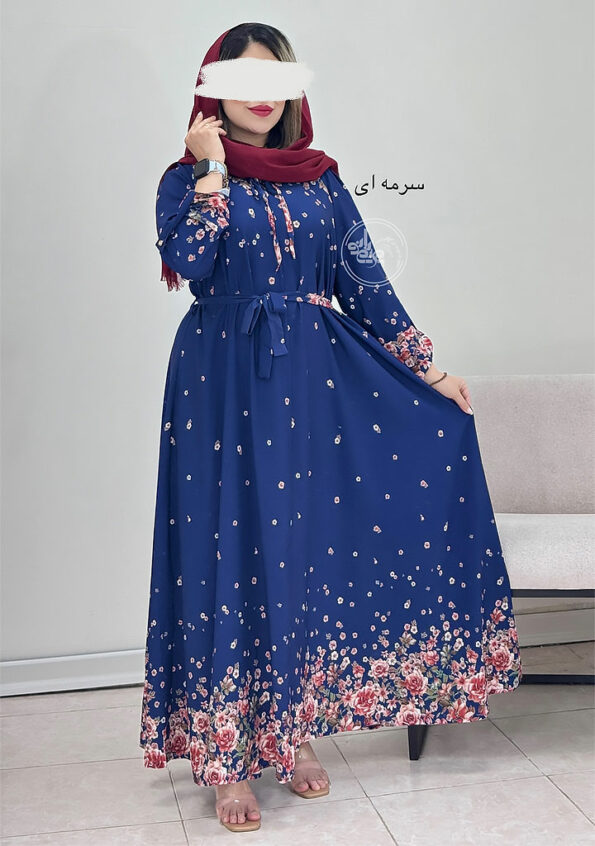 پیراهن-سوپر-کلوش-روژین-سرمه-ای
