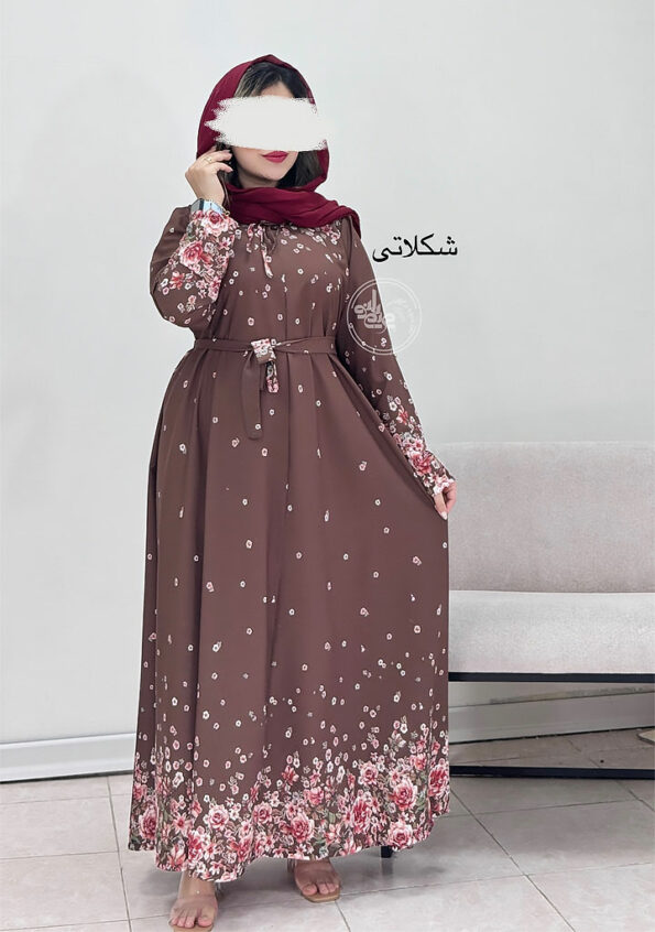 پیراهن-سوپر-کلوش-روژین-شکلاتی