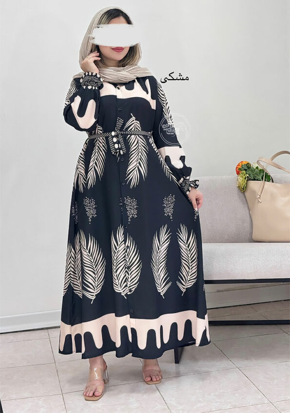 پیراهن-ماکسی-پر-مشکی
