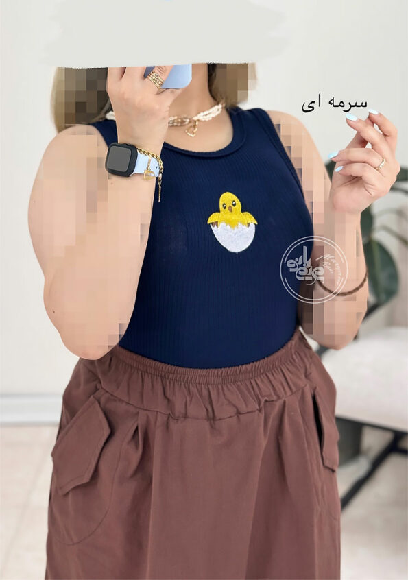 تاپ-گلدوزی-النا--سرمه-ای