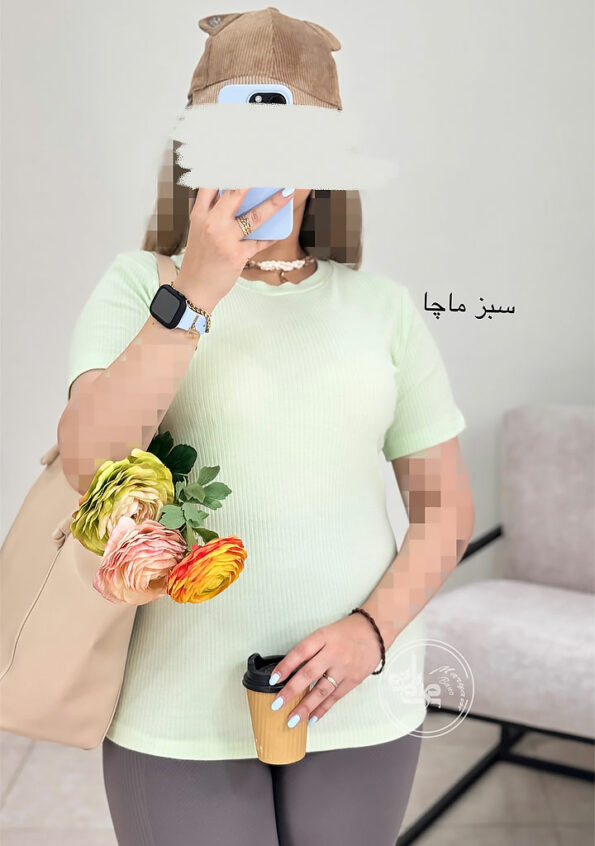 تیشرت-کراپ-آنیا-سبز-ماچا