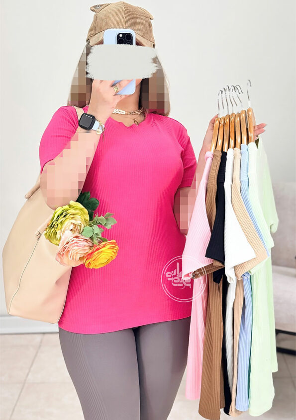 تیشرت-کراپ-آنیا-سرخابی