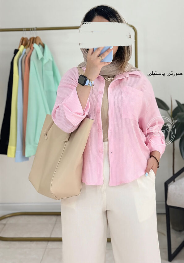 شومیز-گلاره-صورتی-پاستیلی