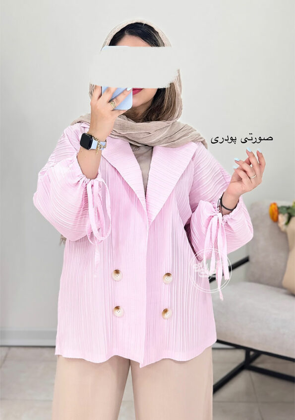 مانتو-کتی-کژال-صورتی-پودری