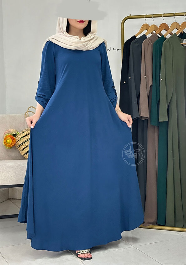 پیراهن-مانتویی-دنیز-سرمه-ای